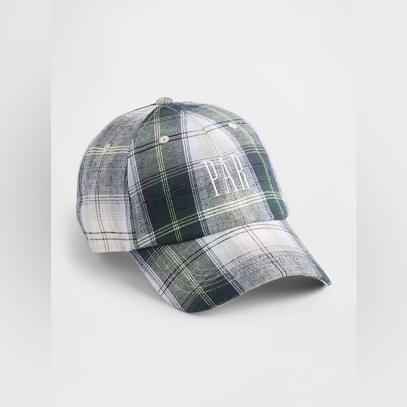 Gap × Malbon Linen-Cotton Logo Plaid Baseball Hat - Picture 2 of 5
